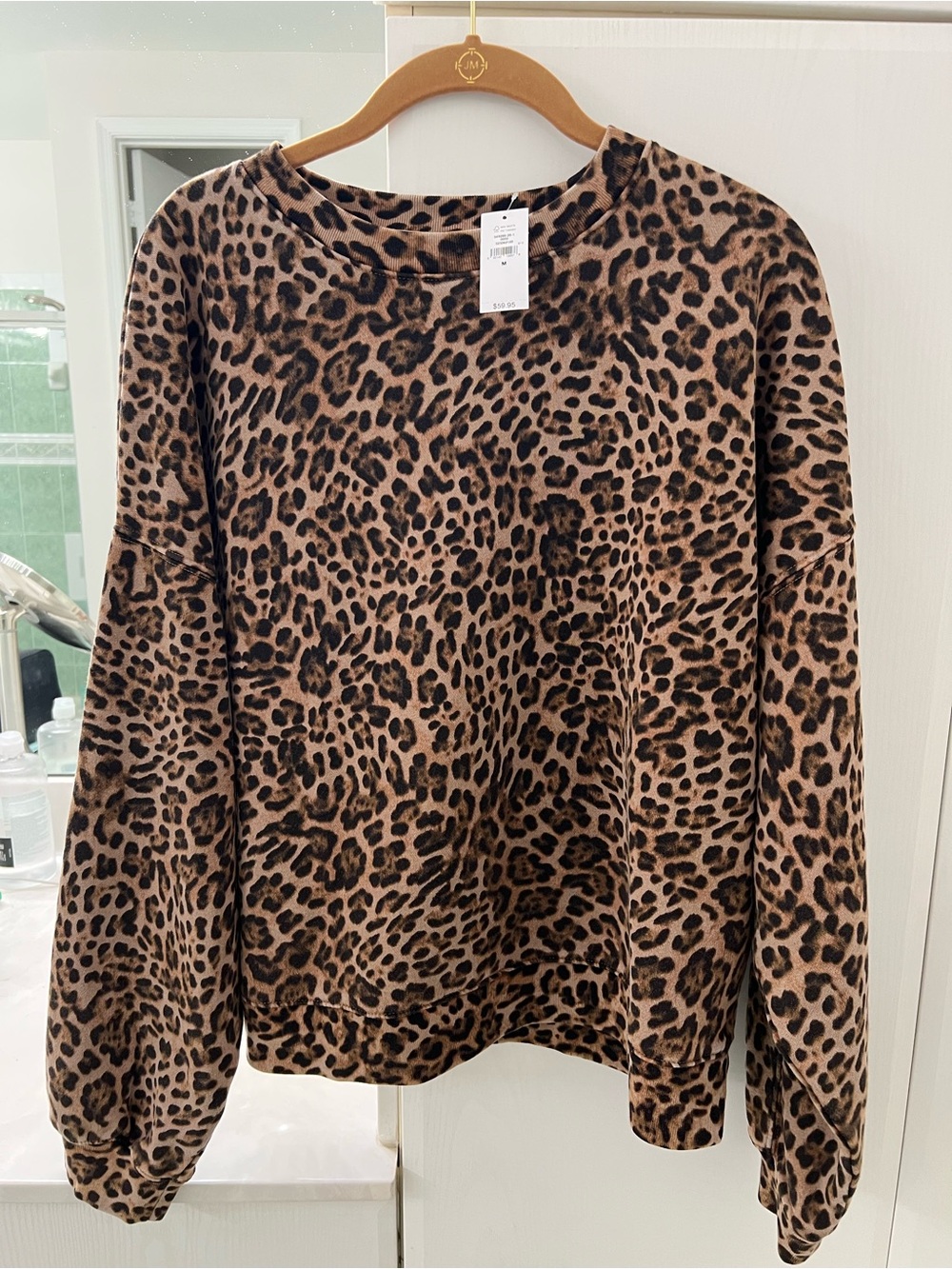 GAP Leopard Print Pullover Sweatshirt - Brown & Black